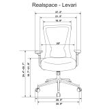 Levari Mesh/Vegan Leather Mid-Back Task Chair， Gray/Black， BIFMA Certified