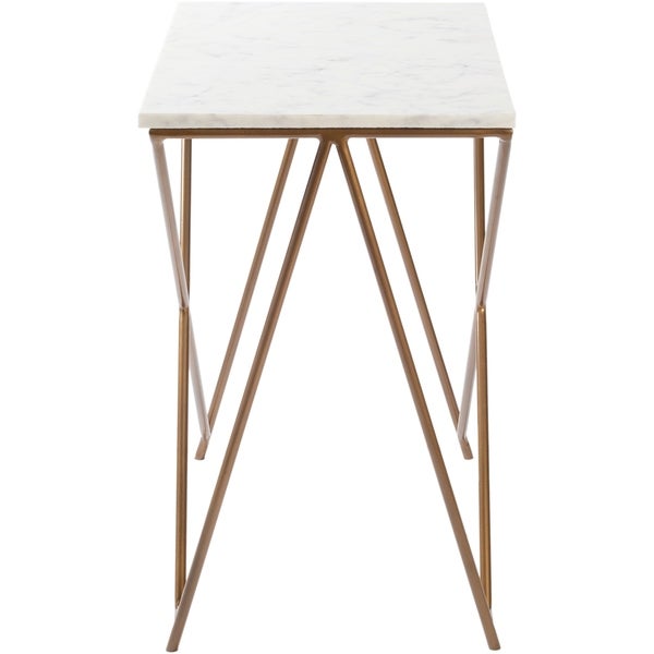 Felicity Modern Marble and Metal Side Table - Gold