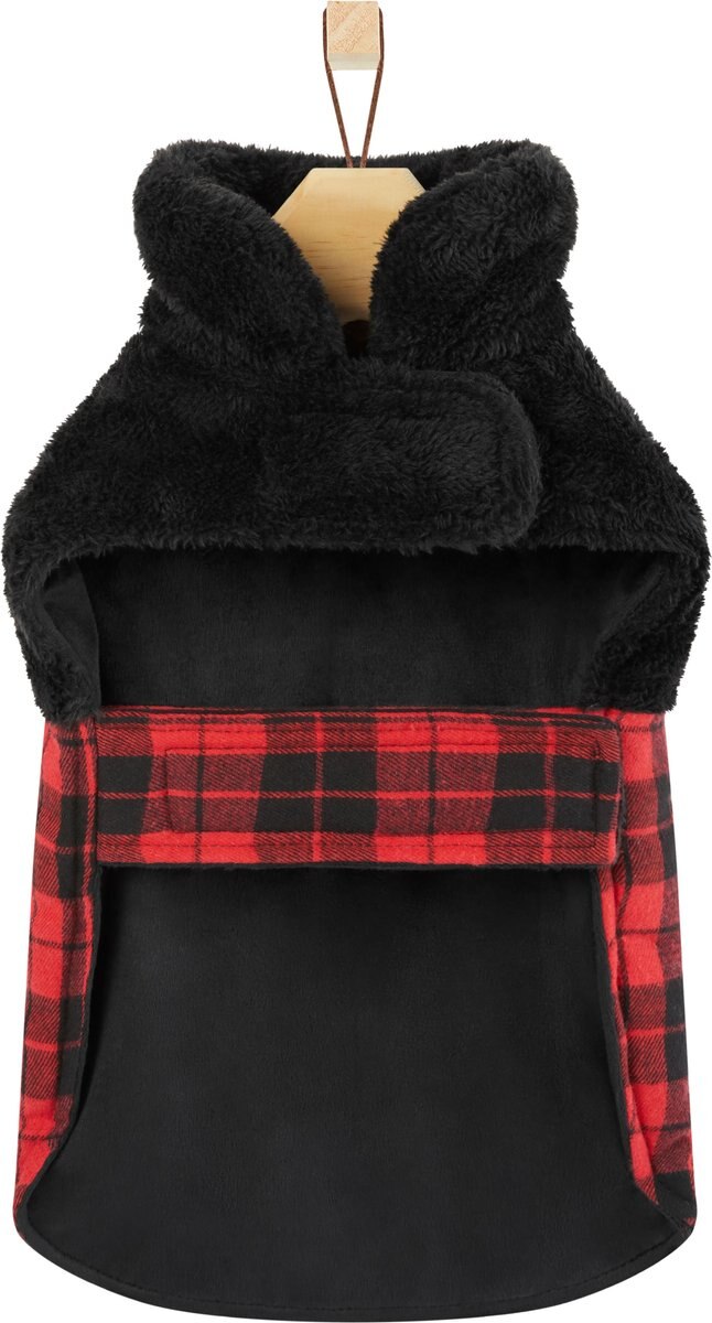 Frisco Mediumweight Plaid Faux Fur Dog and Cat Jacket