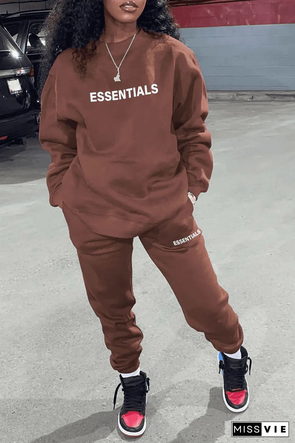 Loose Long Sleeve Sweatshirt Joggers Pants Tracksuit