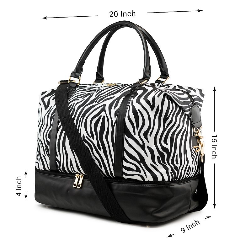 F.C Design Weekender Bag Travel Duffle for Women Men Overnight Carry On Tote with Shoe Compartment and Luggage Sleeve