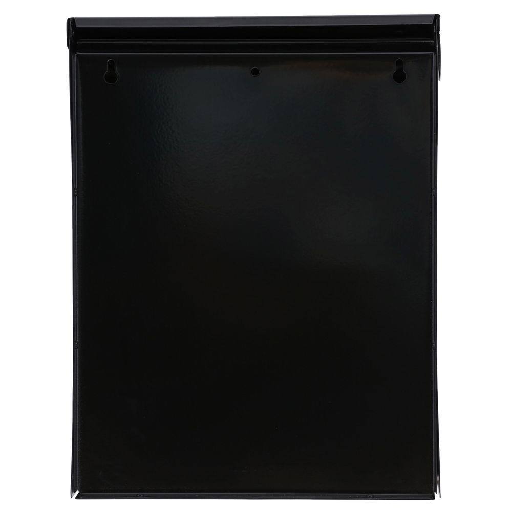 Architectural Mailboxes Designer Black with Satin Nickel Medium Steel Locking Wall Mount Mailbox DVK000AM