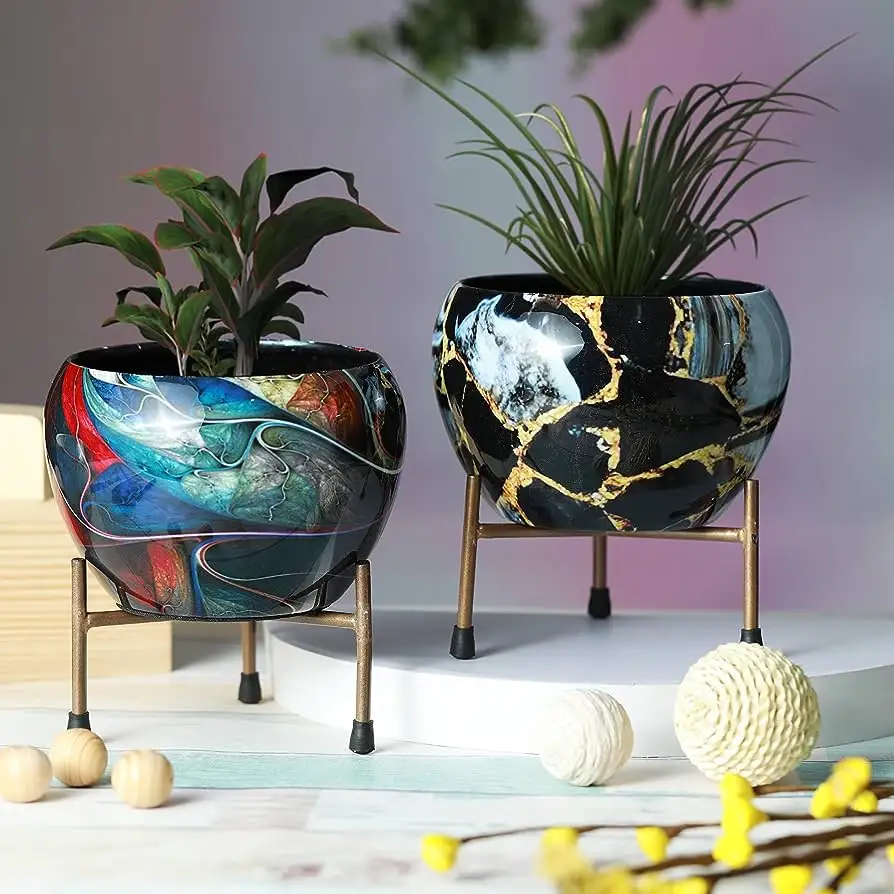 Marvelous Design Small Flower Planter Pots With Stand For Home   Garden Decoration Metal Planters Pots At Cheap Price