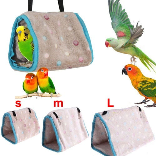 Fashion Winter Bird Plush Hut Tent Hanging Bed Nest Cage Hammock For Parrot Parakeet