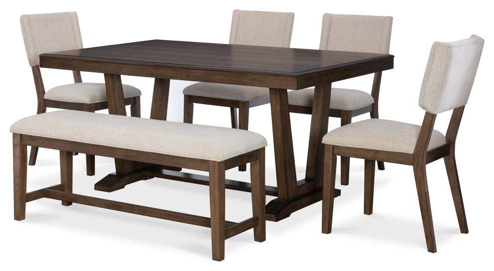 Bluffton Heights Brown Transitional Bench   Transitional   Upholstered Benches   by Legacy Classic  Houzz