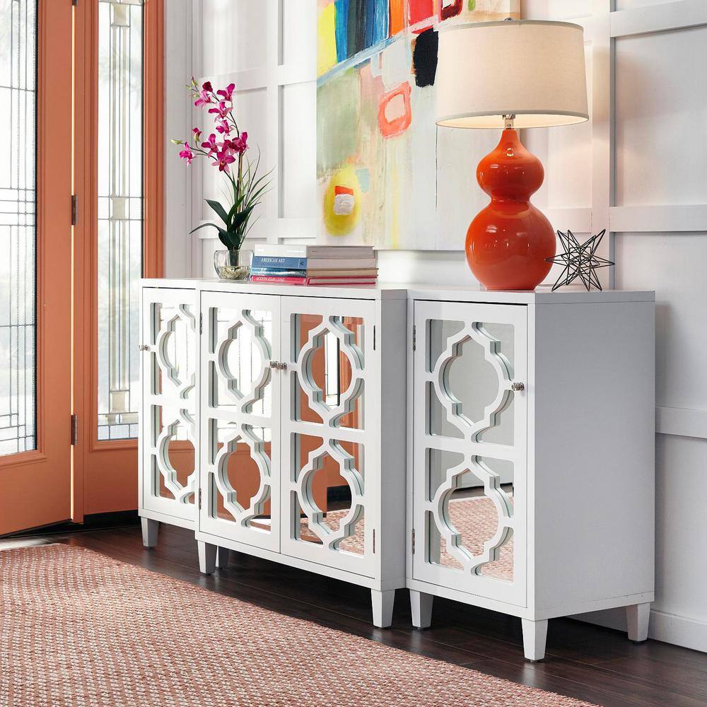 Home Decorators Collection Reflections White Mirrored Console Table SH00133-W