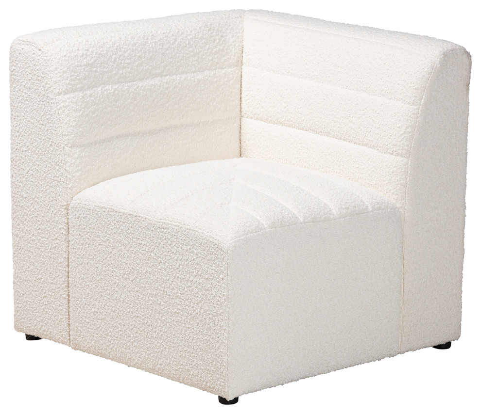 Salcombe Cream Boucle Collection   Transitional   Sectional Sofas   by Baxton Studio  Houzz