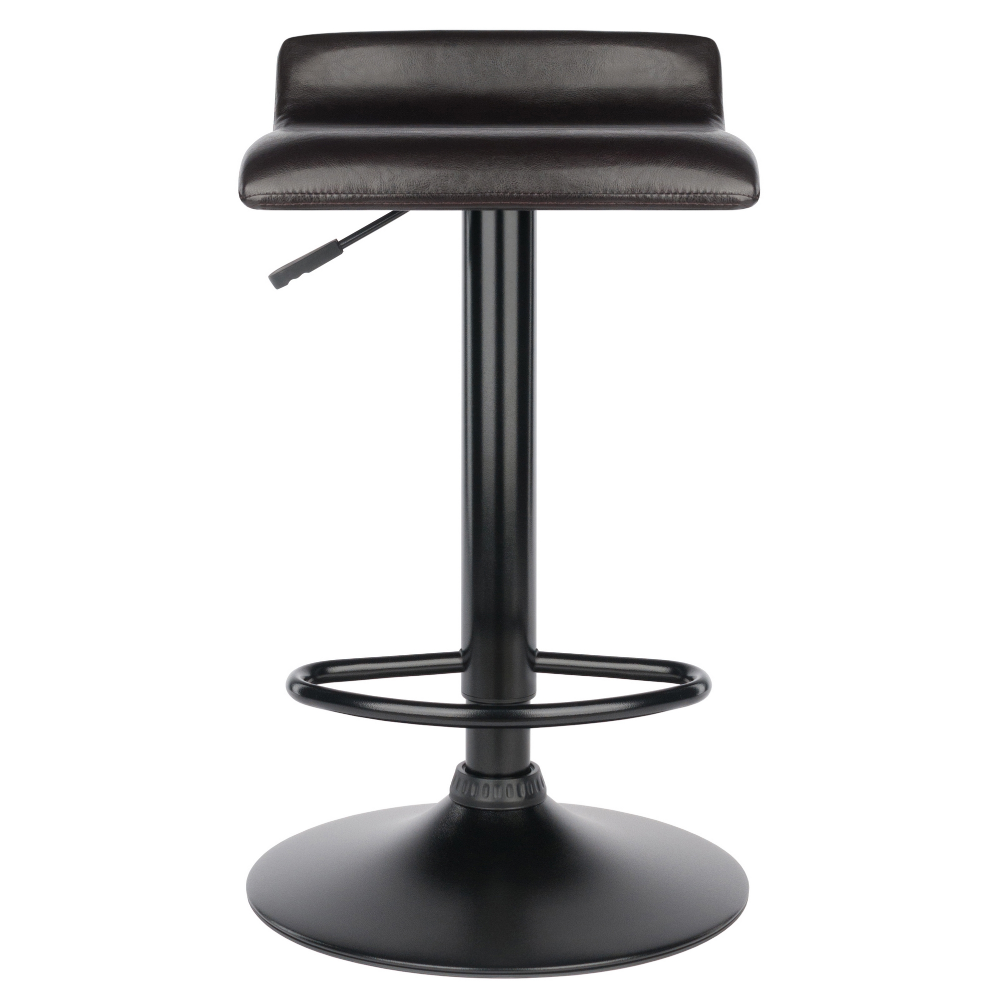 Winsome Wood Cora 3-Pc Pub Set， Faux Marble Table and 2 Adjustable Swivel Stools， Black and Espresso Finish