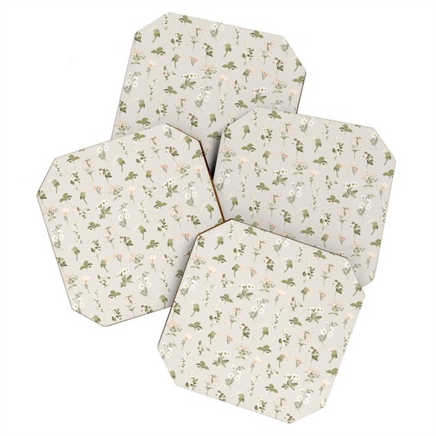 Iveta Abolina Pineberries Botanicals Tan Coaster Set Deny Designs