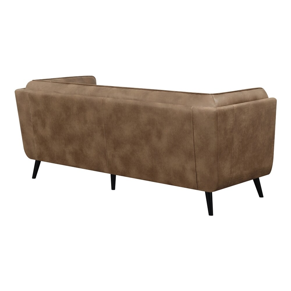 Maximillion Brown Upholstered Tuxedo Arms Sofa