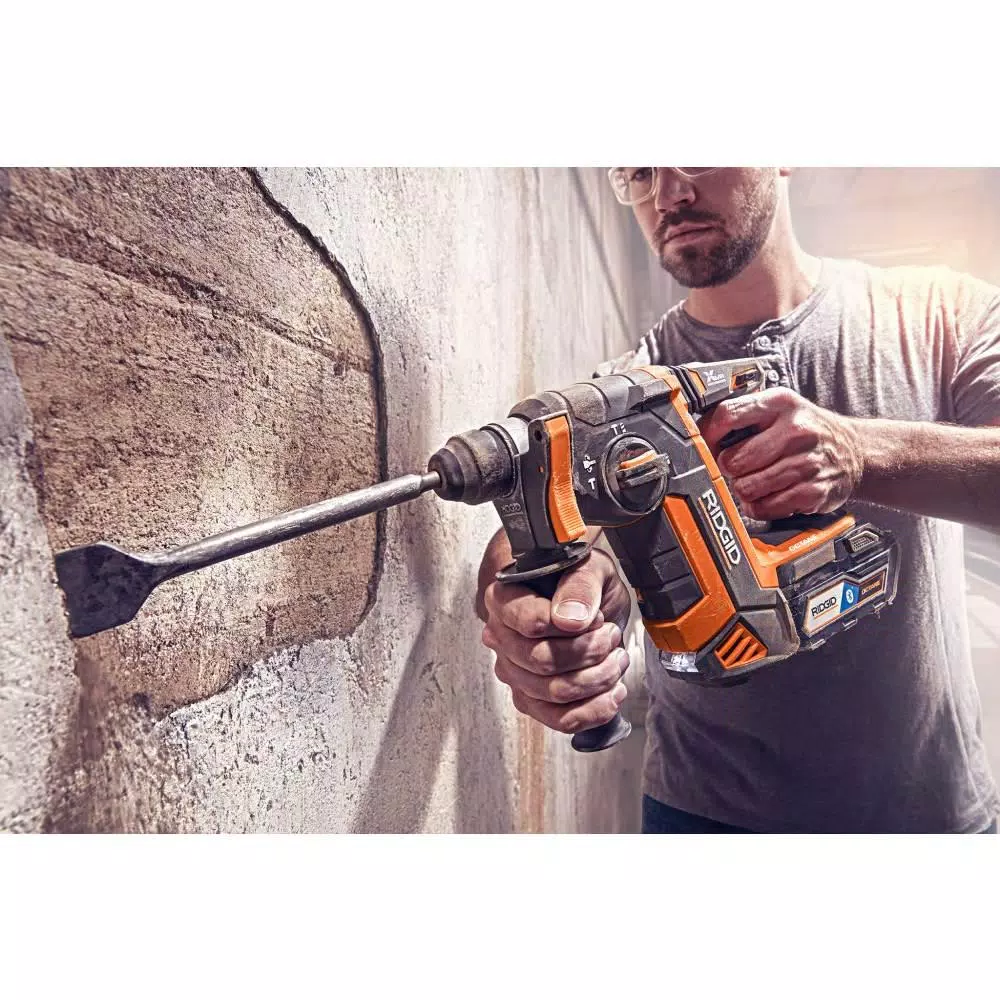 RIDGID 18-Volt OCTANE Cordless Brushless 1 in. SDS-Plus Rotary Hammer (Tool Only) and#8211; XDC Depot