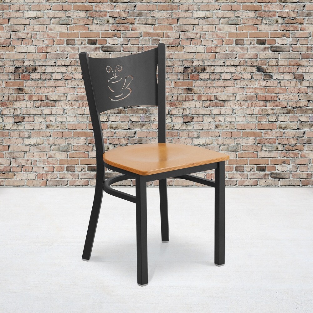 2 Pack Coffee Back Metal Restaurant Chair   17.25\