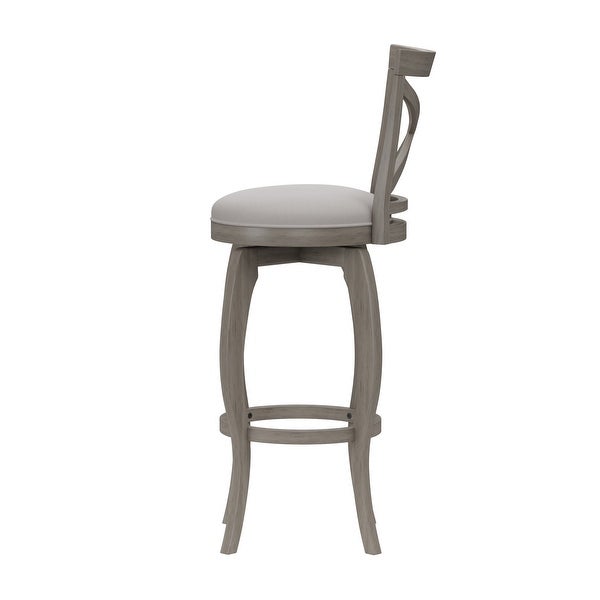 Ellendale X-Back Wood Padded Swivel Bar Height Stool