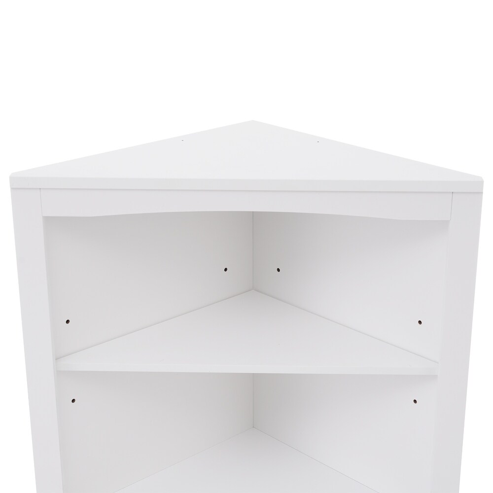 Bathroom Storage Corner Cabinet with Adjustable Shelves and Doors  Multi Functional Tall Storage Cabinet