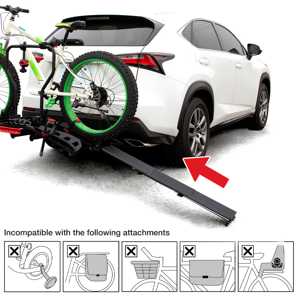 Tyger Auto TG-RK2B827B 2-Bike Hitch Mounted Bicycle Platform Carrier Rack | Compatible with Electric Bikes | Free Hitch Lock | Fits 2