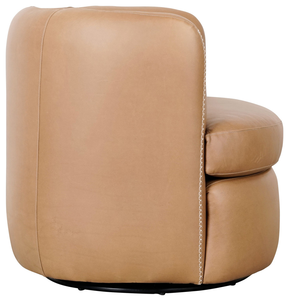 Bronson Swivel Accent Chair Saddle by Kosas Home   Contemporary   Armchairs And Accent Chairs   by Kosas  Houzz