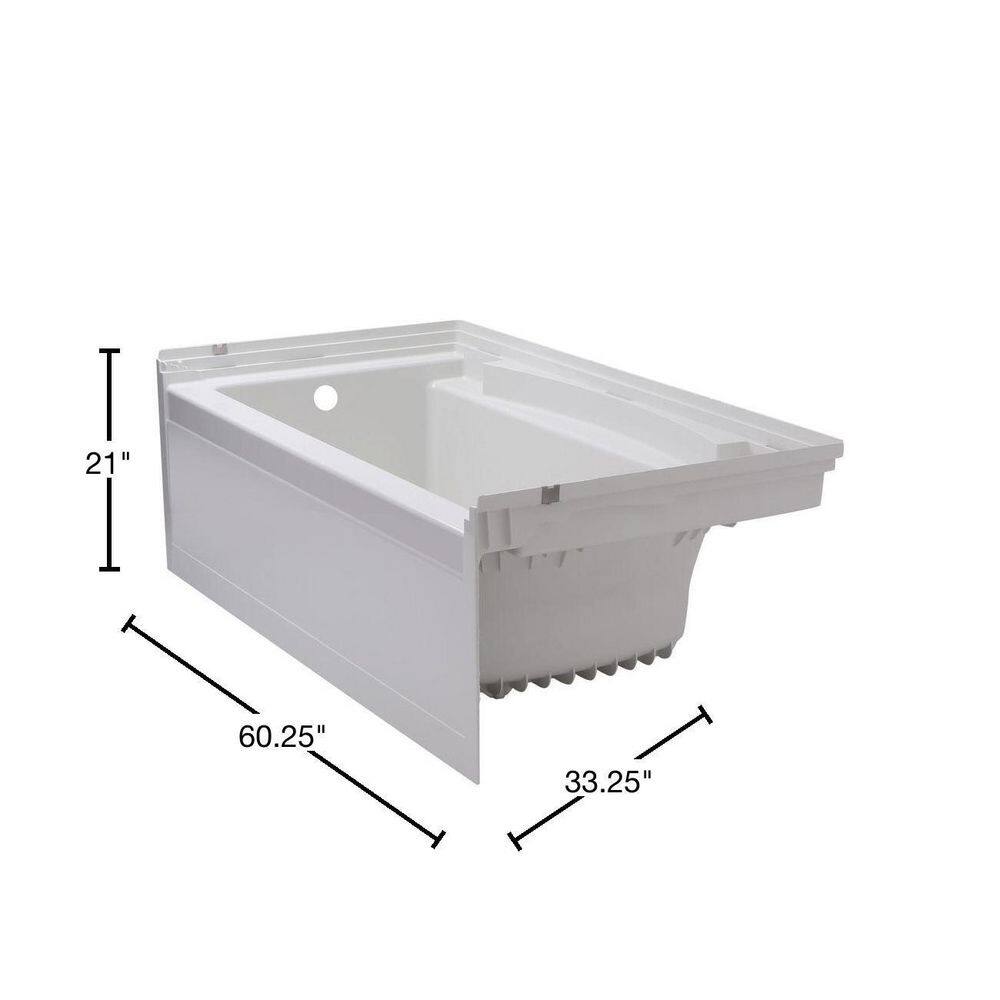 STERLING Accord 5 ft. Left Drain Rectangular Alcove Soaking Tub in White 71151110-0