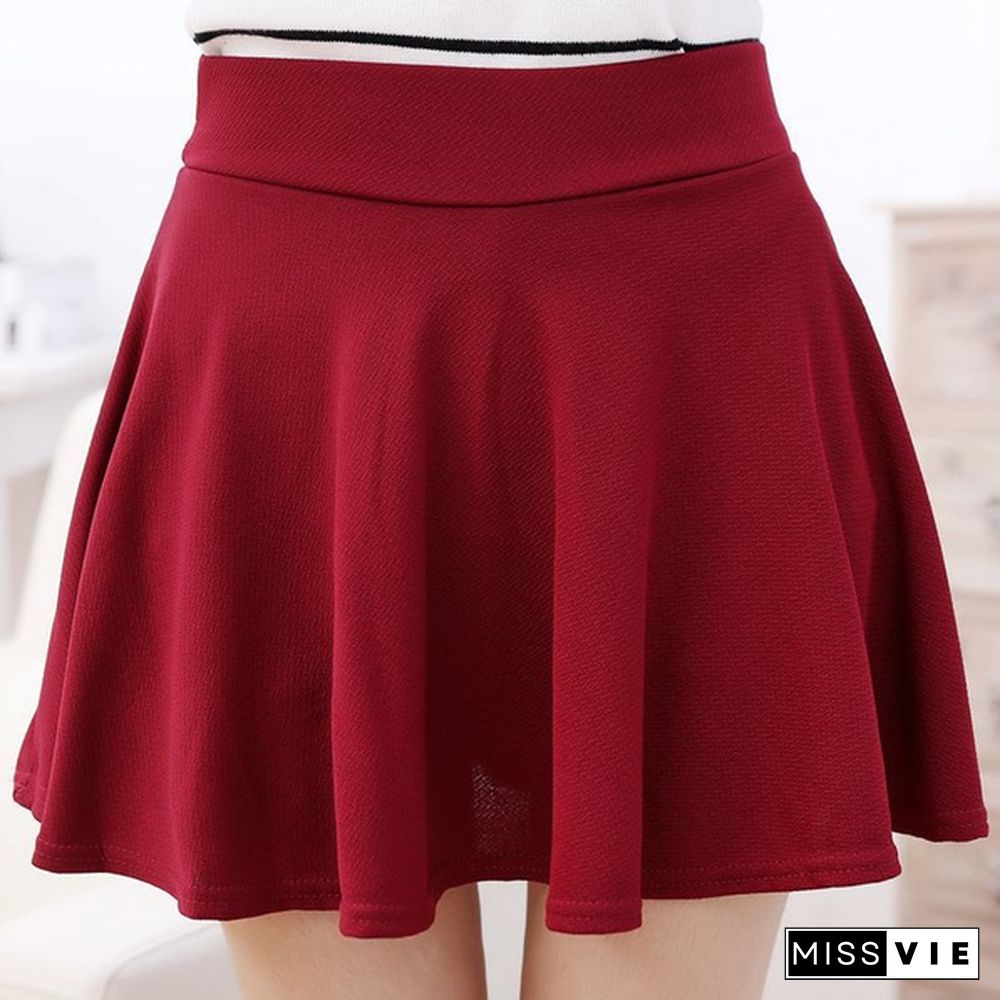 Skirts Womens Spring Summer Lovely Pleated Mini Skirt Shorts Inside Fashion Saias Femininas 11Colors Short Skirt