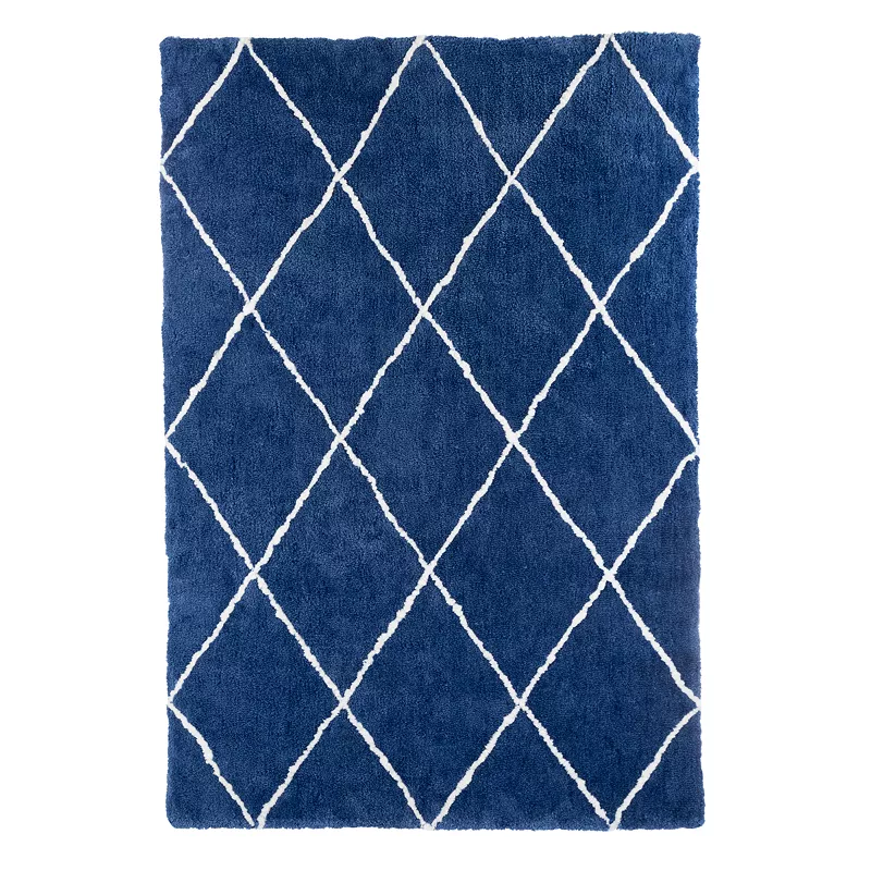 Portsmouth Home Cozy Modern Diamond Shag Area Rug