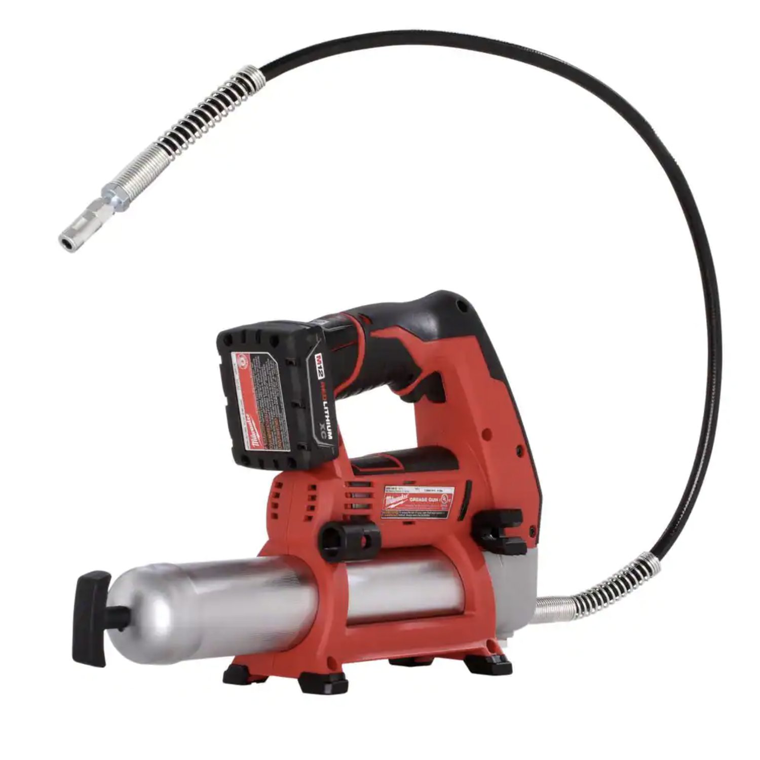 Milwaukee M12 12V Lithium-Ion Cordless Grease Gun Kit， 2446-21XC