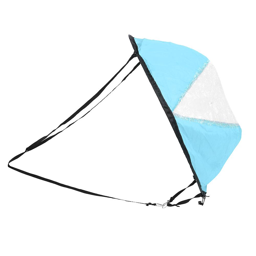 Polyester Taffeta Durable Folding Kayak Wind Sail Transparent Window Canoe Wind Sail Boat Water Sports Accessorykayak Sailing Blue