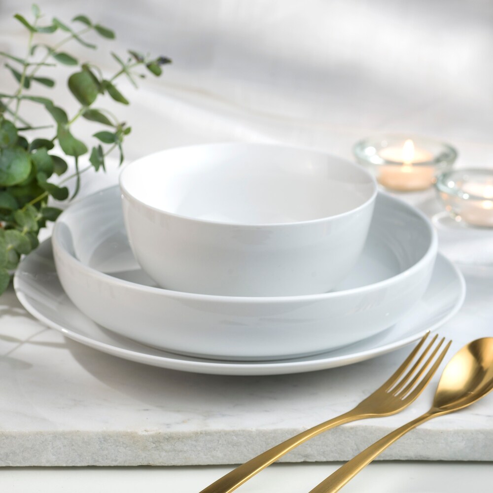 Euro Ceramica White Essential 12 Piece Dinnerware Set (Service for 4)