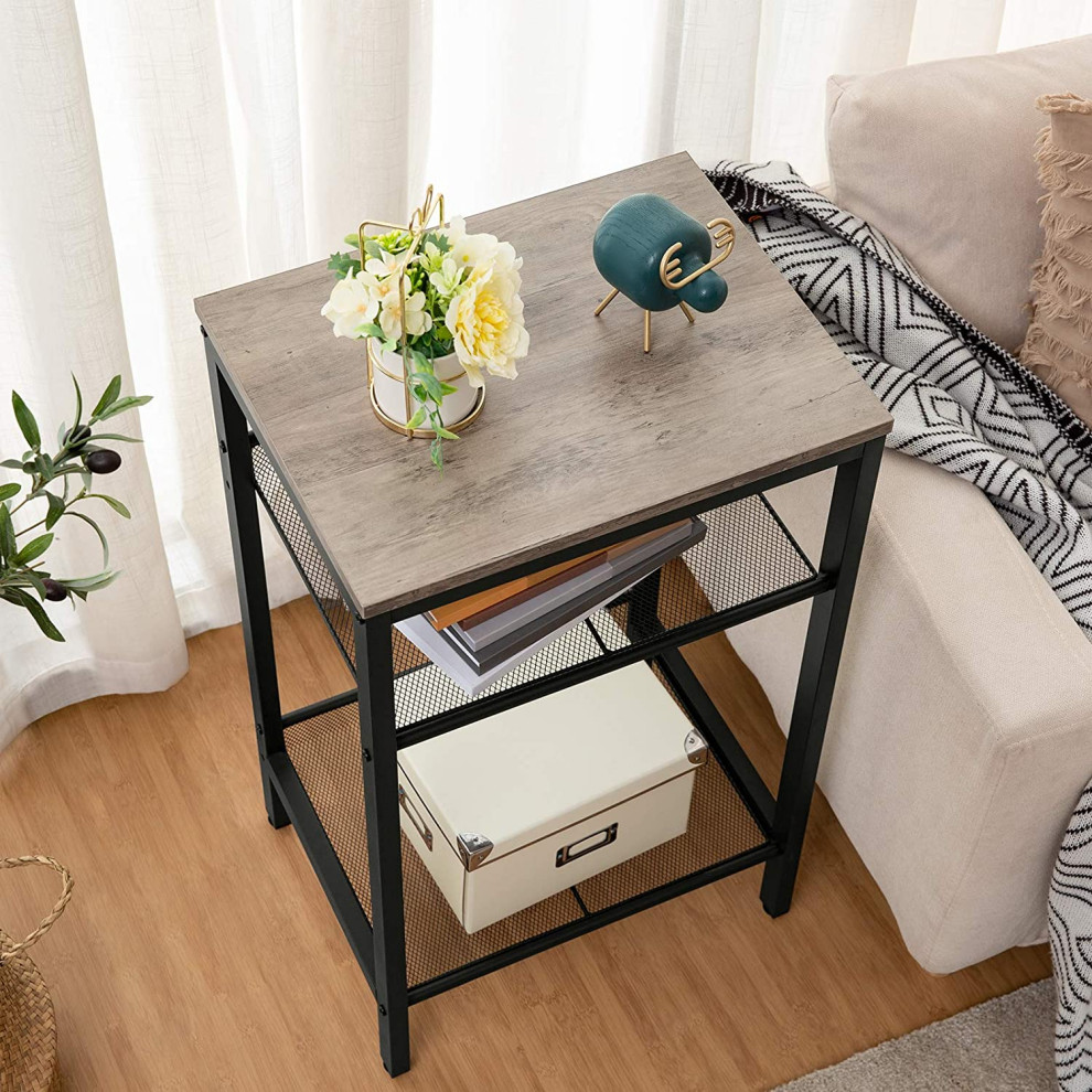 Modern Side Table with Adjustable Mesh Shelves  for Living Room   Midcentury   Side Tables And End Tables   by Imtinanz  LLC  Houzz