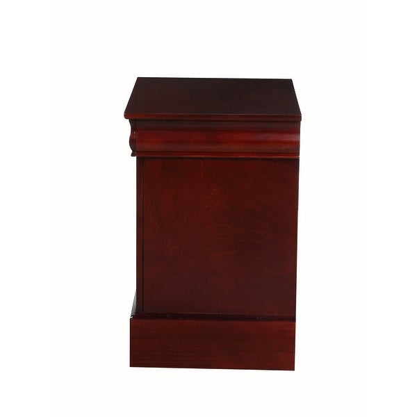 Traditional 2 Drawers wood Nightstand By Louis Philippe III， Brown - - 21691611