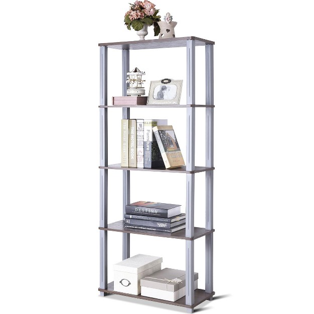 Tangkula 5 tier Storage Rack Display Shelves Bookshelf For Home Office