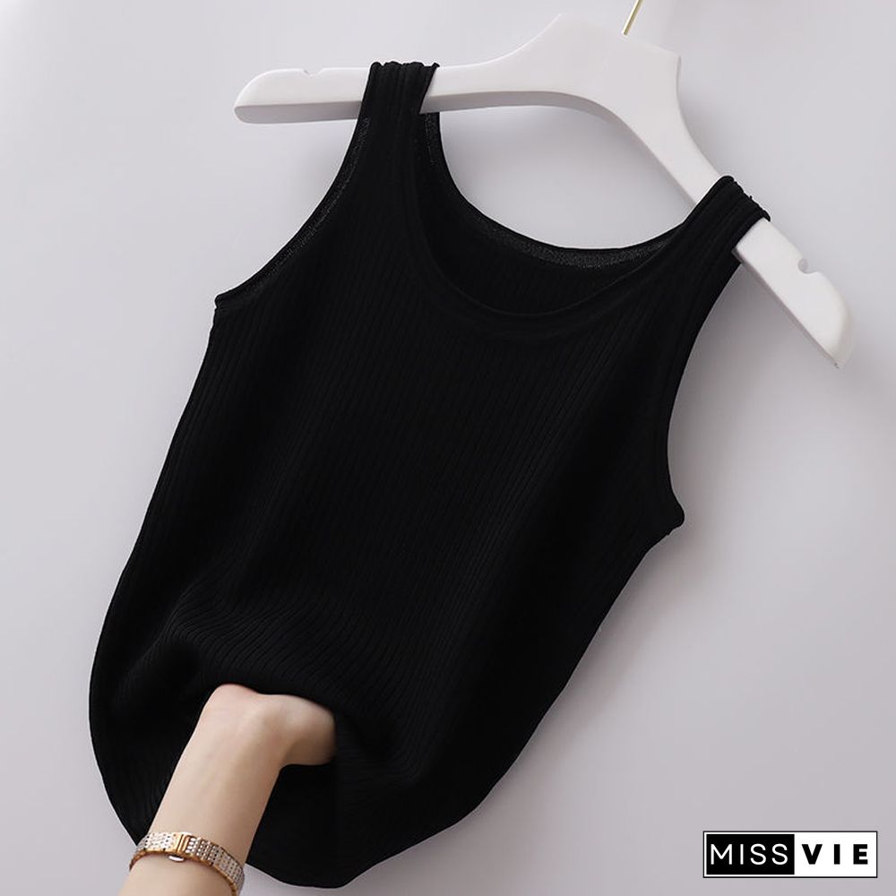 Elastic Tank Top Women Sleeveless Base Shirt Running Vest Workout Womens Self Cultivation Outer Wear Thin Crop Women Camisole