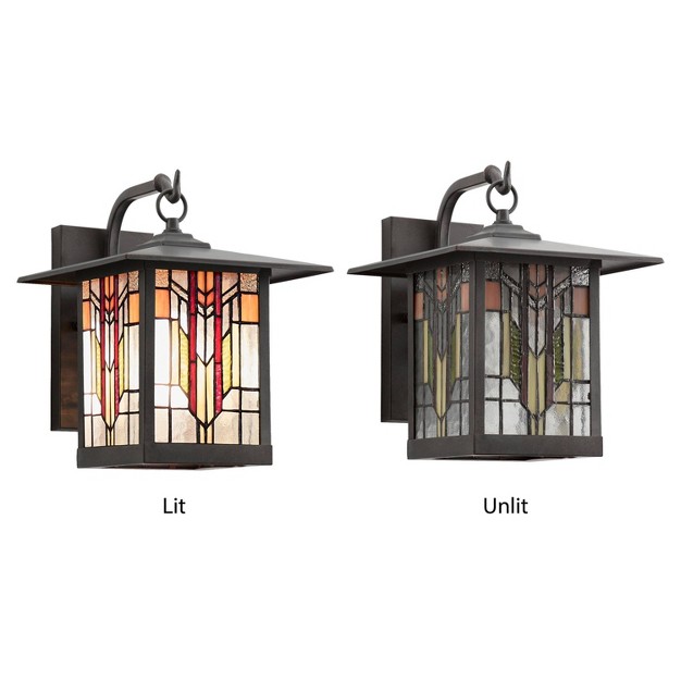 1 light Prairie Craftsman Outdoor Wall Lantern Sconce Oil Rubbed Bronze River Of Goods