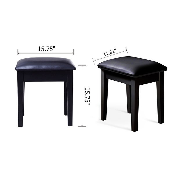 Vanity Stool Wood Dressing PU Padded Chair