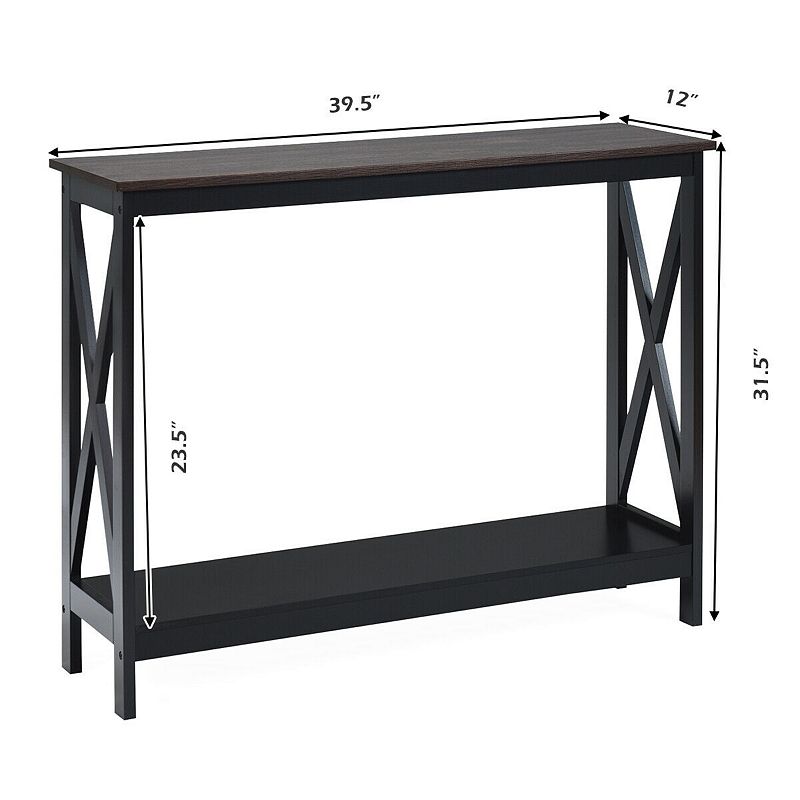 2-Tier Console X-Design Sofa Side Accent Table