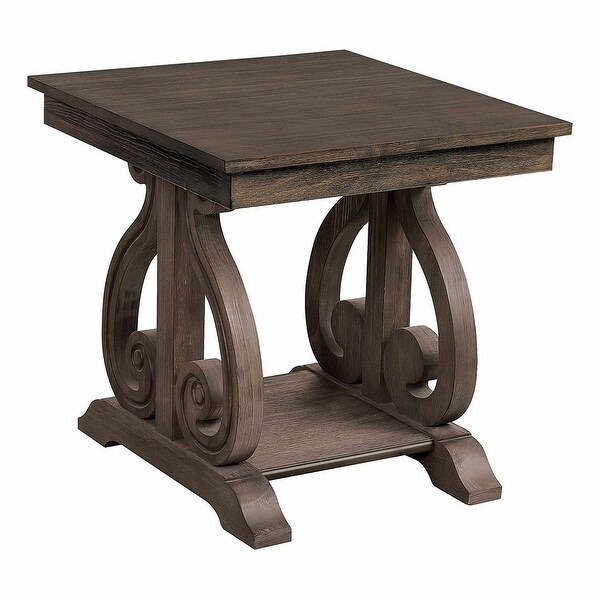 Classic Traditional End Table with Bottom Shelf