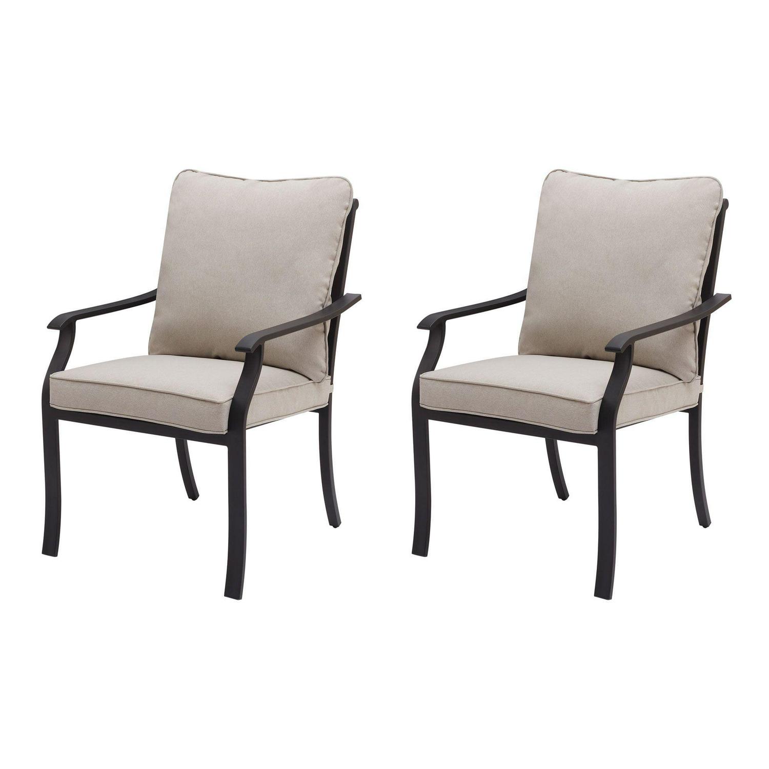 Better Homes and Gardens Newport Outdoor Stationary Dining Chairs a 2 Pack Beige  Crowdfused