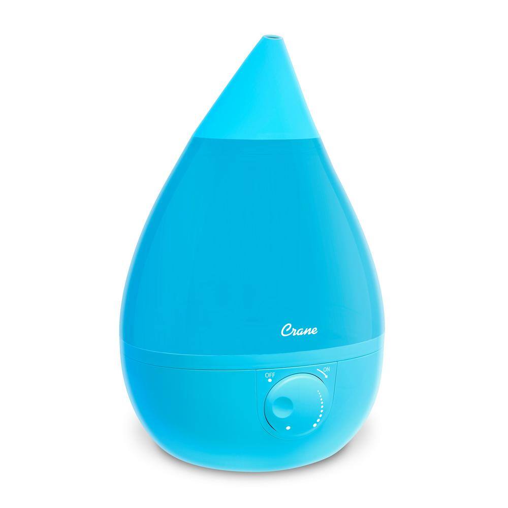 Crane 1 Gal. Drop Ultrasonic Cool Mist Humidifier for Medium to Large Rooms up to 500 sq. ft. - Aqua EE-5301B