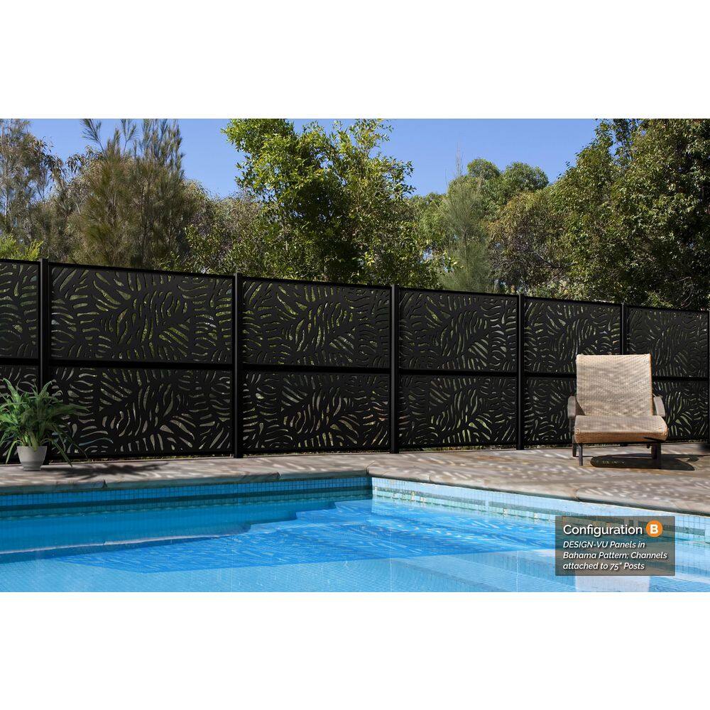 OUTDECO 72 in. x 36 in. Black Galvanized Steel Privacy Panel Frame Kit Fits Design-Vu and Modinex Panels ODCC36