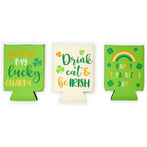 Sparkle And Bash 12 Pack Can Cooler Bottle Holder For St Patrick Day Party 2 5 X 4 3 In