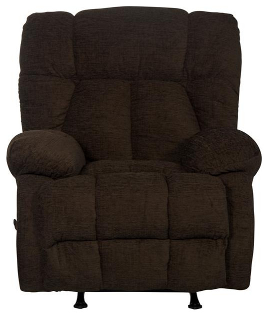 Brock Rocker Recliner in Chocolate Brown Polyester Chenile Fabric   Transitional   Recliner Chairs   by Homesquare  Houzz