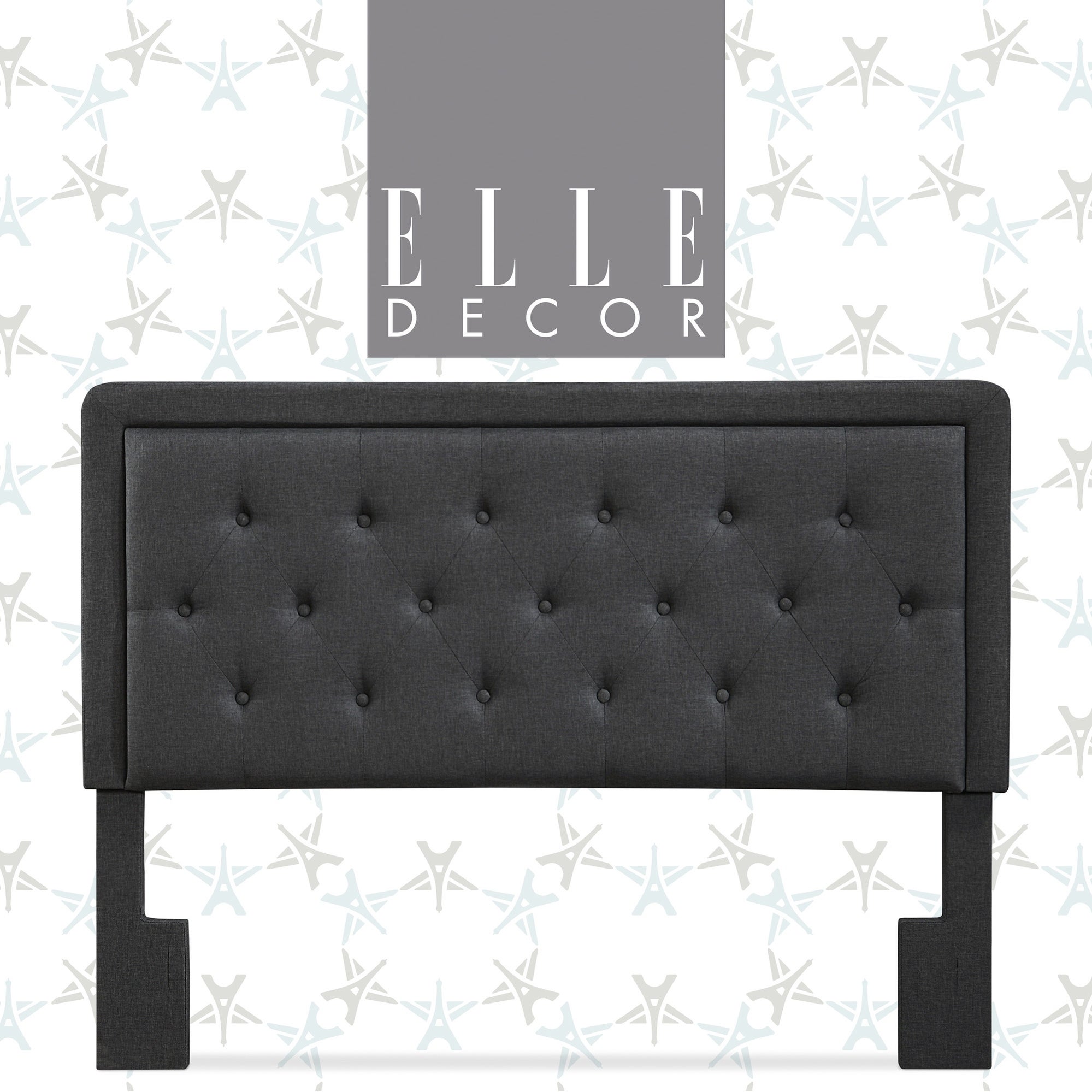 Elle Decor Amery Tufted Upholstered Headboard， Queen Gray - - 21828042