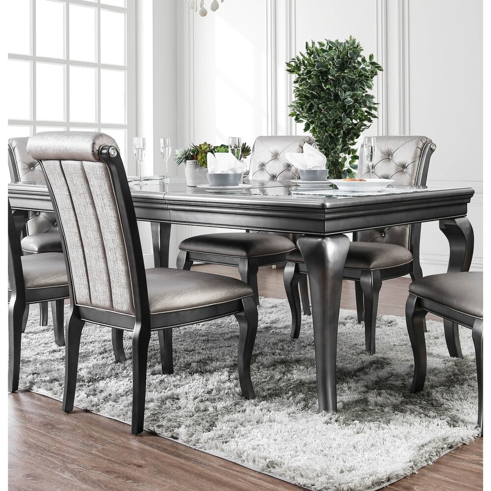 Furniture of America Tily Glam Grey 84 inch Expandable Dining Table