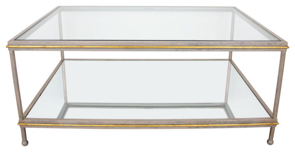 Adrius Champagne  ampGold Coffee Table   Transitional   Coffee Tables   by Peachtree Fine Furniture  Houzz