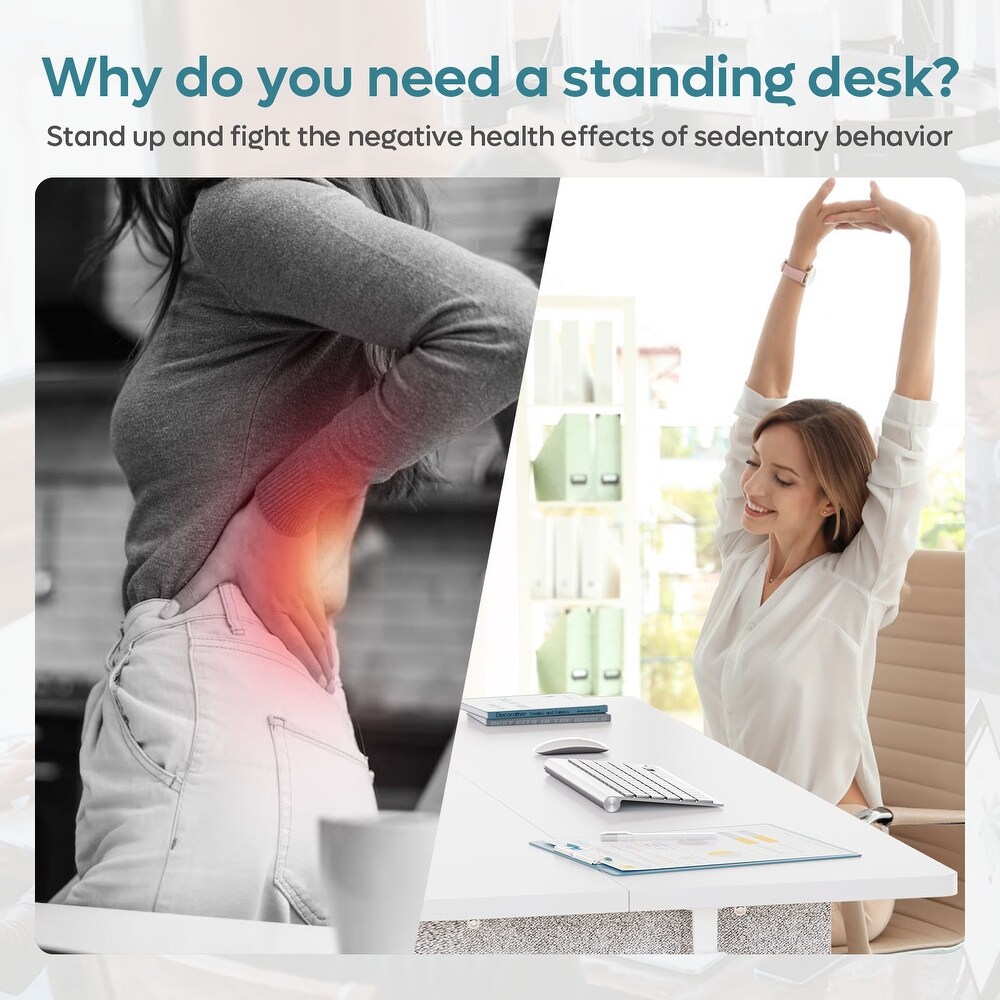 Standing Desk Office Desk Adjustable Electric Computer Desk with USB Port   Side Pocket