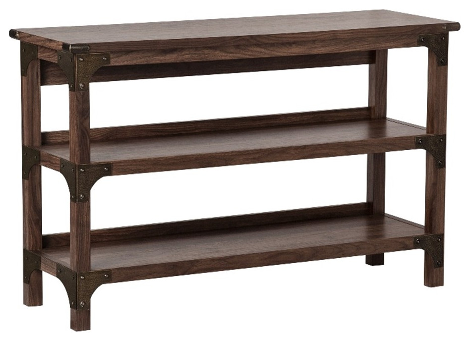 Saint Birch Logan Contemporary Wood Console Table in Walnut   Industrial   Console Tables   by Homesquare  Houzz