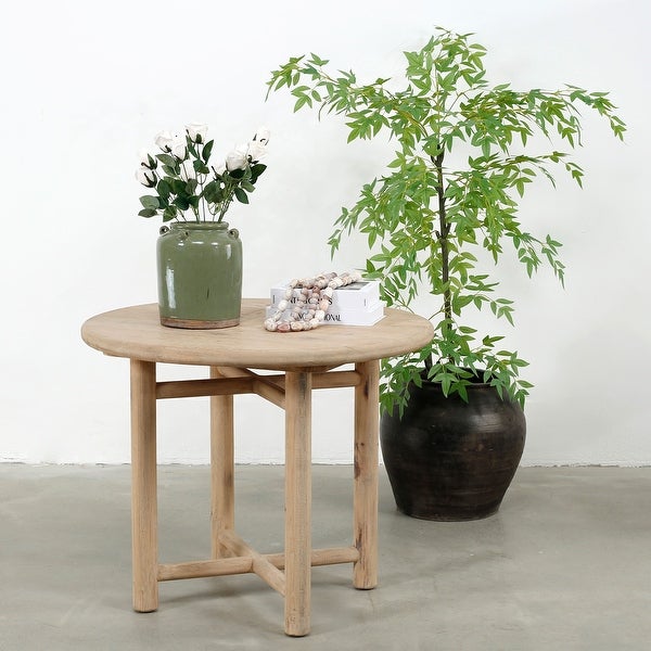 Artissance Capri Round Side Table Weathered Natural 31x31x24H