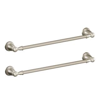 MOEN Banbury 24 in. Towel Bar in Brushed Nickel (2-Pack Combo) TY2624BN-2PK