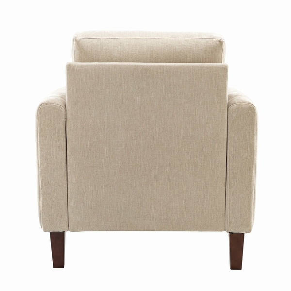 Ganymedes Upholstered Accent Club Chair with Wood Legs by HULALA HOME