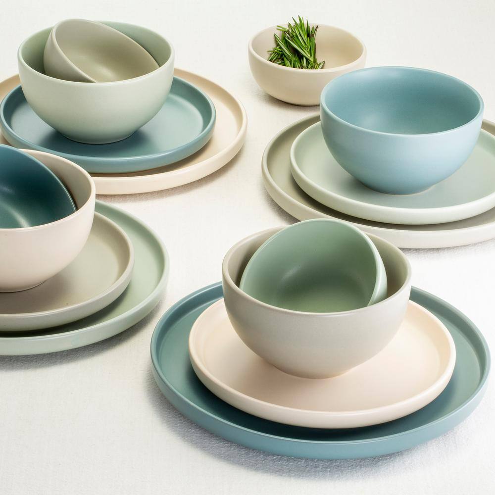 Sango Rollo 16-Piece Artist's Blend Casual Stoneware Dinnerware Set (Service for 4) 4330MX801ACS10