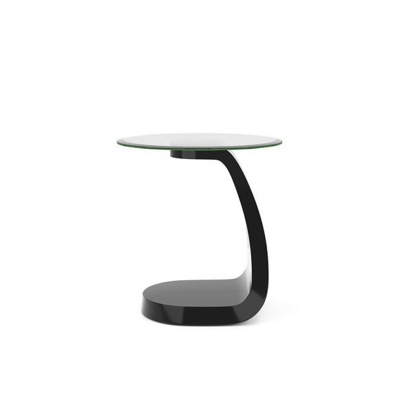 Furniture of America Crescendo Modern Glass Top 22-inch Side Table