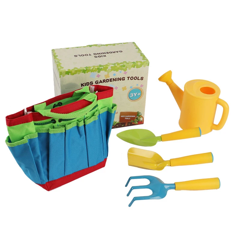 Top Quality Customized Colorful with Storage Bag and Color Box Package 5PCS Mini Chidren Garden Tool Set